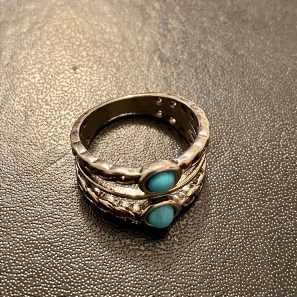 Size 8 Turquoise Rope Ring NEW NEW